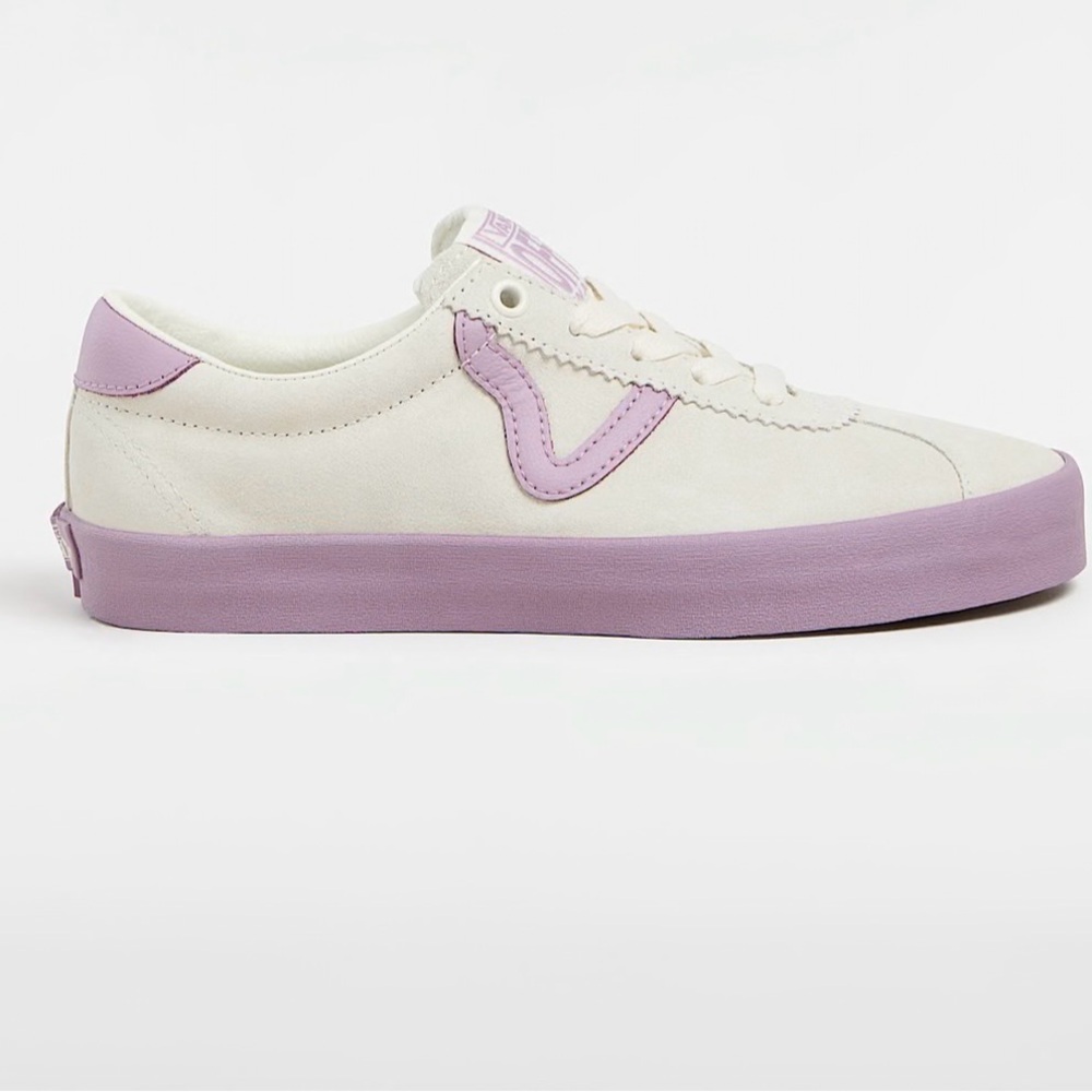 Vans Sport Low Skate Cream and Lilac Suede Sneakers size 6